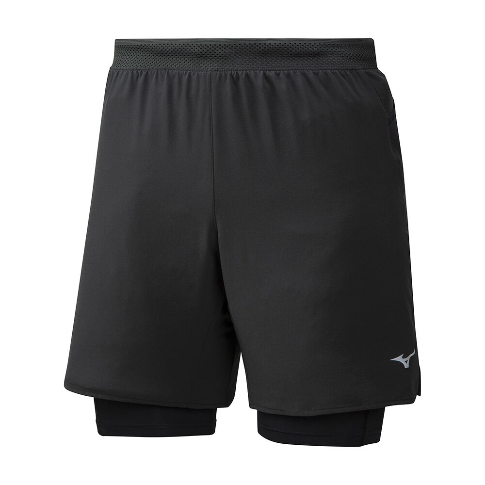 Pantalones Cortos Mizuno ER 7.5 2in1 Hombre Negras Ofertas QGVC-07351